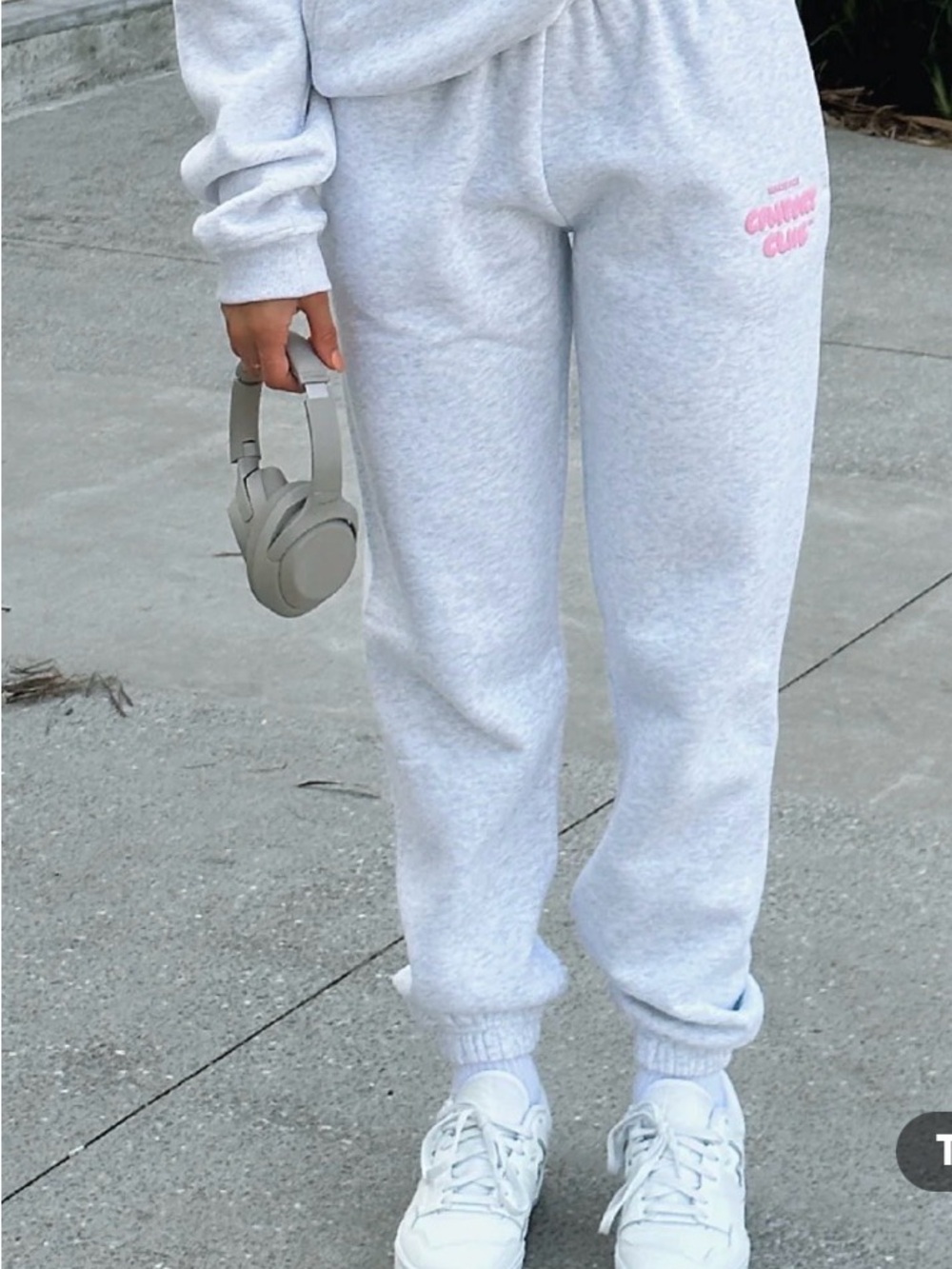 white fox cuffed sweatpants pink logo size xxs